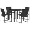 vidaXL Garten Essgruppe 5 stk. Schwarz Textilene und Stahl