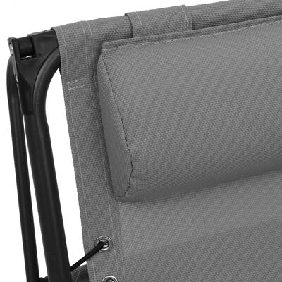 vidaXL Klappbare Liegestühle 2 Stk. Textilene Grau