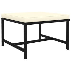 vidaXL Modular-Fu&szlig;hocker mit Kissen Schwarz Poly Rattan