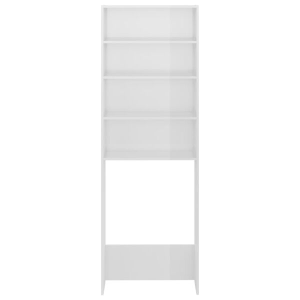 vidaXL Waschmaschinenschrank Hochglanz-Weiß 64x24x190 cm