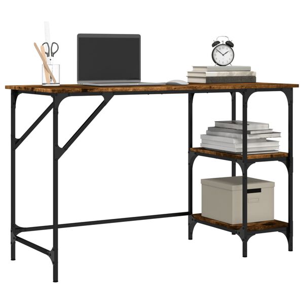 vidaXL Schreibtisch R&auml;uchereiche 120x50x75 cm Metall Holzwerkstoff
