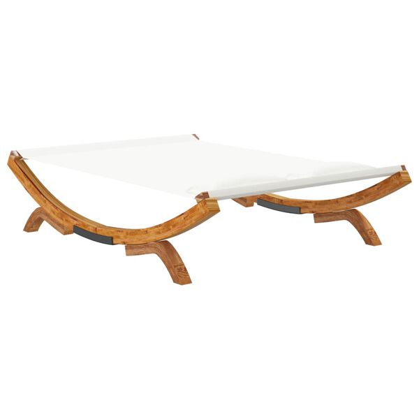 vidaXL Sonnenliege 165x188,5x46 cm Bugholz Massiv Creme