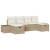 vidaXL Gartensofa-set 6 stk. Beige Poly-Rattan