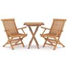 vidaXL 3-tlg. Garten-Essgruppe Massivholz Teak