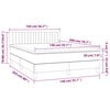 vidaXL Boxspringbett mit Matratze & LED Creme 140x200 cm Stoff
