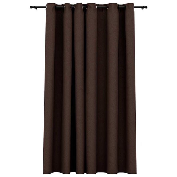 vidaXL Verdunkelungsvorhang mit &Ouml;sen Leinenoptik Taupe 290x245 cm