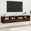 vidaXL TV-Wandschr&auml;nke 2 Stk. Braun Eiche-Optik 80x30x30 cm