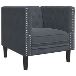 vidaXL Chesterfield-Sessel Dunkelgrau Samt