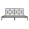 vidaXL Massivholzbett Grau Kiefer 200x200 cm