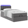 vidaXL Ottoman-Bett mit Matratzen & LEDs Grau 90x190 cm Kunstleder