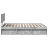 vidaXL Bettrahmen mit Kopfteil Beton 140 x 200 cm Massives Kiefernholz