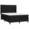 vidaXL Boxspringbett mit Matratze Schwarz 140x200 cm Stoff