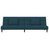 vidaXL Schlafsofa 2-Sitzer mit 2 Kissen Blau Samt