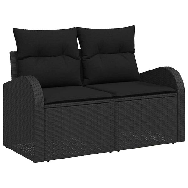 vidaXL Garten-Sofa-Set mit Kissen 5 pcs Schwarz