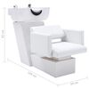 vidaXL Friseurstuhl mit Waschbecken Wei&szlig; 129x59x82 cm Kunstleder