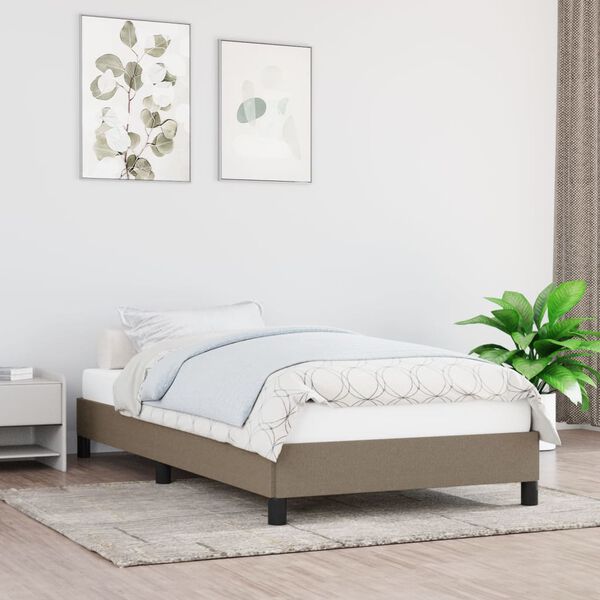 vidaXL Bettgestell ohne Matratze Taupe 90x190 cm Stoff
