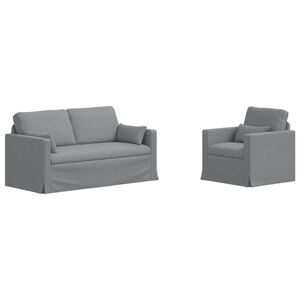 vidaXL Sofa Set 2 pcs Hellgrau 158 x 78 x 80 cm Stoff