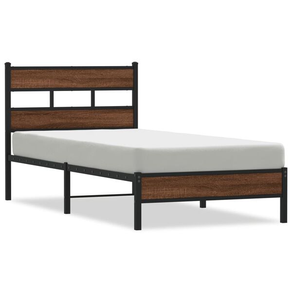 vidaXL Bettgestell ohne Matratze Braun Eiche 107x200 cm Holzwerkstoff