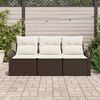 vidaXL Gartensofa-set Braun Poly-Rattan
