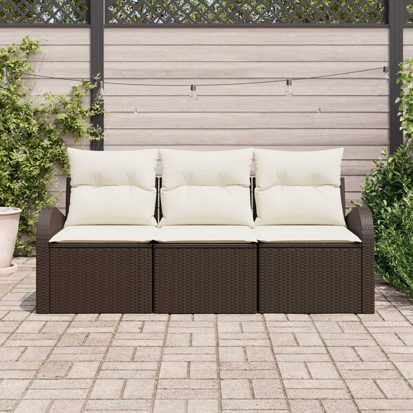 vidaXL Gartensofa-set Braun Poly-Rattan