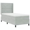 vidaXL Boxspringbett mit LED-Lichtleisten Hellgrau 90 x 200 cm Samt