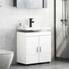vidaXL Badezimmerschrank-Set TULUM Hochglanz Wei&szlig; 60 x 34 x 63 cm