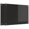 vidaXL Küchenrückwand Schwarz 70 x 50 cm Gehärtetes Glas