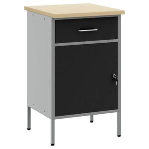 vidaXL Werkbank mit Schubladen Schwarz und Grau 50 x 55 x 85 cm