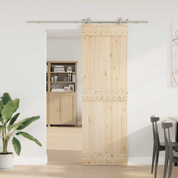 vidaXL Schiebet&uuml;r-Beschlagsatz 200 cm Edelstahl Silbern