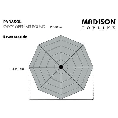 Madison Sonnenschirm Syros 350 cm Offene Struktur Grau Rund