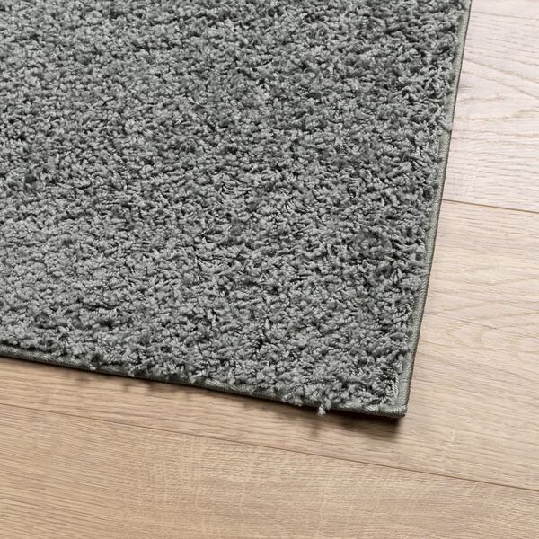 vidaXL Teppich Shaggy Hochflor Modern Gr&uuml;n 100x200 cm