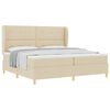 vidaXL Boxspringbett mit Kopfteil Creme 200 x 200 cm Stoff