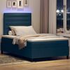 vidaXL Boxspringbett mit Matratze mit LED Blau 120 x 200 cm Stoff