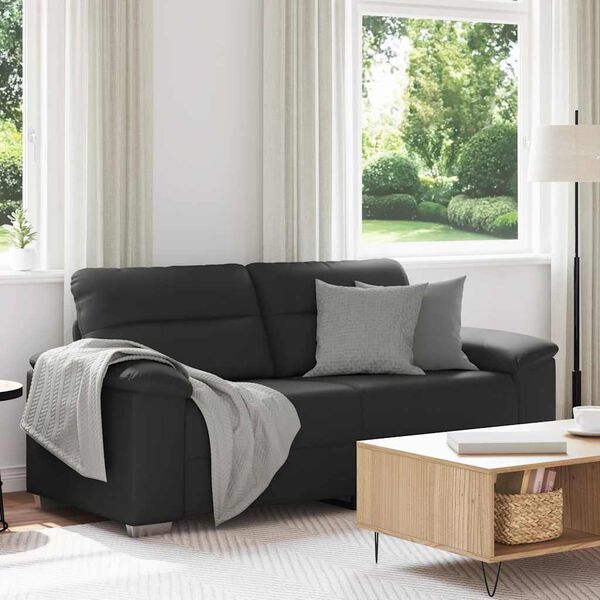 vidaXL 2-Sitzer-Sofa Schwarz 140 cm Kunstleder