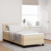 vidaXL Boxspringbett mit Matratze mit LED Creme 90 x 200 cm Stoff