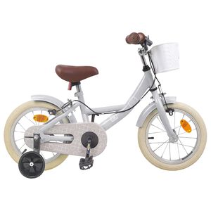 vidaXL Kinderfahrrad 14 Zoll f&uuml;r 3-5 Jahre alt Hellgrau
