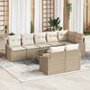 vidaXL Gartensofa-set mit Kissen 9 pcs Beige und Creme Poly-Rattan