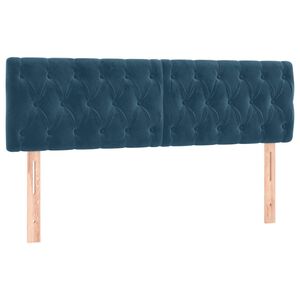 vidaXL Kopfteile Dunkelblau 160x7x78/88 cm Samt