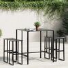 vidaXL 5-tlg. Gartenbar-Set Schwarz Pulverbeschichteter Stahl