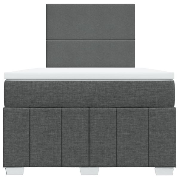 vidaXL Boxspringbett mit Matratze Dunkelgrau 120x200 cm Stoff