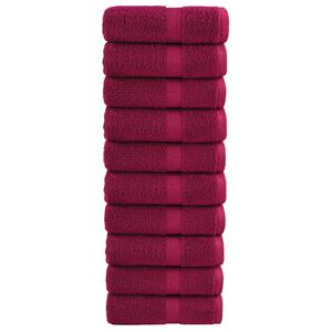 vidaXL Premium-Wascht&uuml;cher SOLUND 10 Stk. Bordeaux 30x30 cm 600 g/m&sup2;