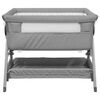 vidaXL Babybett mit Matratze Hellgrau Leinenstoff