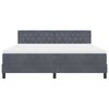 vidaXL Boxspringbett mit Matratze Dunkelgrau 180 x 200 cm Samt