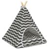 vidaXL Haustier-Tipi mit Kissen Wei&szlig; und Grau 50 x 50 x 60 cm