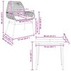 vidaXL 3-tlg. Garten-Essgruppe mit Kissen Grau Poly Rattan Glas