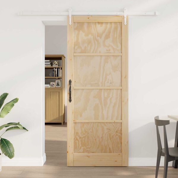 vidaXL Schiebet&uuml;r ORKDAL Braun 86 x 211 cm Massives Kiefernholz