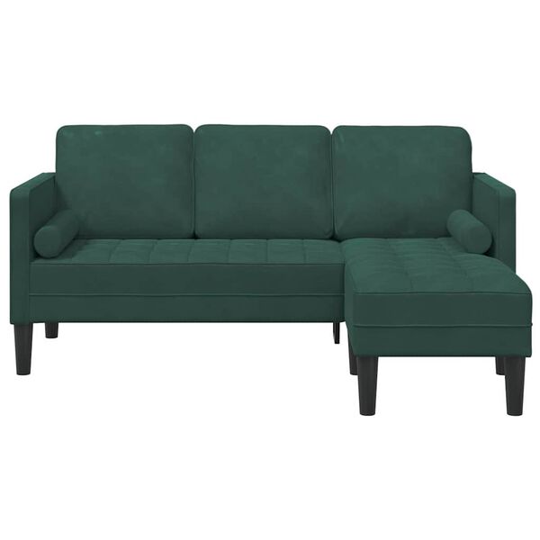 vidaXL Sofa Set mit Kissen Dunkelgrün 173 x 131 x 67 cm Polyester