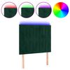 vidaXL LED Kopfteil Dunkelgr&uuml;n 90x5x118/128 cm Samt