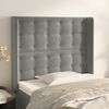 vidaXL Kopfteil mit Ohren Hellgrau 93x16x118/128 cm Samt