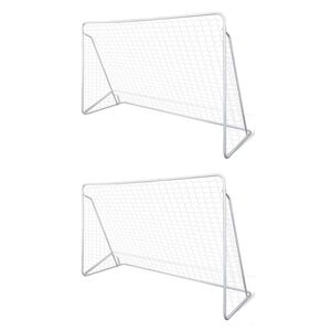vidaXL Fußball-Tornetze 2 Stück 240 x 90 x 150 cm Stahl